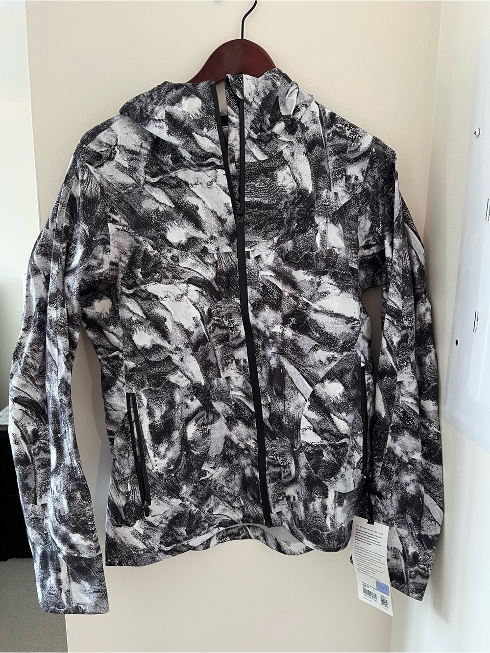 lululemon athletica Black & White Abstract Zip-Up Hoodie